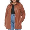 imageLevis Womens Faux Leather Belted Shirt Jacket Standard ampamp Plus SizesCamel