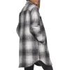 imageLevis Womens Wool Blend Sherpa Lined Long ShacketBlackWhite Ombre