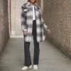 imageLevis Womens Wool Blend Sherpa Lined Long ShacketBlackWhite Ombre