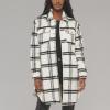 imageLevis Womens Wool Blend Sherpa Lined Long ShacketBlackWhite Window Plaid