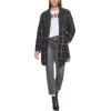 imageLevis Womens Wool Blend Sherpa Lined Long ShacketNavyPeach Window Plaid