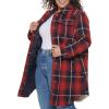 imageLevis Womens Wool Blend Sherpa Lined Long ShacketNavyRedOatmeal