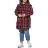 imageLevis Womens Wool Blend Sherpa Lined Long ShacketNavyRedOatmeal