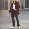 imageLevis Womens Wool Blend Sherpa Lined Long ShacketRedBlack Plaid