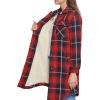 imageLevis Womens Wool Blend Sherpa Lined Long ShacketRedNavy Ombre