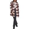 imageLevis Womens Wool Blend Sherpa Lined Long ShacketRedWhiteBlack Plaid