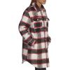 imageLevis Womens Wool Blend Sherpa Lined Long ShacketRedWhiteBlack Plaid