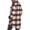 imageLevis Womens Wool Blend Sherpa Lined Long ShacketRedWhiteBlack Plaid
