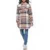 imageLevis Womens Wool Blend Sherpa Lined Long ShacketRust Multi Plaid