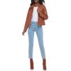 imageLevis womens Faux Leather Motocross Racer Jacket Standard and PlusCamel Brown Latch Collar