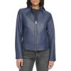 imageLevis womens Faux Leather Motocross Racer Jacket Standard and PlusOdyssey Grey Latch Collar