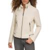 imageLevis womens Faux Leather Motocross Racer Jacket Standard and PlusOyster Latch Collar