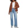 imageLevis womens Oversized Faux Leather Belted Motorcycle Jacket Standard ampamp Plus SizesEquestrian Brown