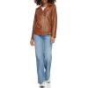 imageLevis womens Oversized Faux Leather Belted Motorcycle Jacket Standard ampamp Plus SizesEquestrian Brown