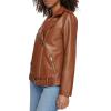 imageLevis womens Oversized Faux Leather Belted Motorcycle Jacket Standard ampamp Plus SizesEquestrian Brown