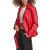 imageLevis womens Oversized Faux Leather Belted Motorcycle Jacket Standard ampamp Plus SizesRed