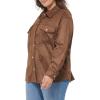 imageLevis womens Soft Faux Suede Shirt Jacket Standard ampamp Plus SizesBrown Carafe