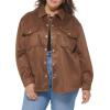 imageLevis womens Soft Faux Suede Shirt Jacket Standard ampamp Plus SizesBrown Carafe