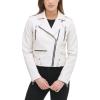imageLevis Womens Cropped Faux Leather Motorcycle JacketOyster