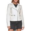imageLevis Womens Cropped Faux Leather Motorcycle JacketOyster Solid