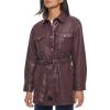 imageLevis Womens Faux Leather Belted Shirt Jacket Standard ampamp Plus SizesBurgundy