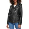 imageLevis womens Oversized Faux Leather Belted Motorcycle Jacket Standard ampamp Plus SizesBlack