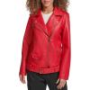 imageLevis womens Oversized Faux Leather Belted Motorcycle Jacket Standard ampamp Plus SizesRed