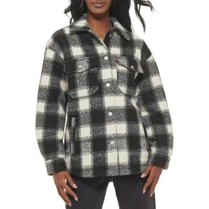 imageLevis Womens Casual Fashion Shirt JacketBlackCream Plaid