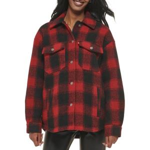 imageLevis Womens Casual Fashion Shirt JacketRedBlack Plaid