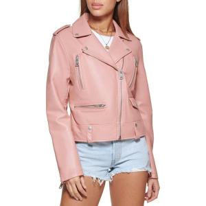 imageLevis Womens Cropped Faux Leather Motorcycle JacketCameo Brown