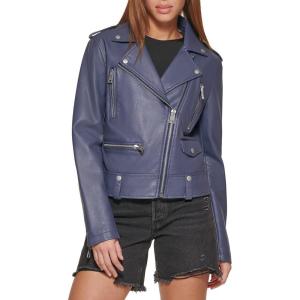 imageLevis Womens Cropped Faux Leather Motorcycle JacketOdyssey Grey