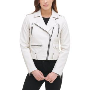 imageLevis Womens Cropped Faux Leather Motorcycle JacketOyster