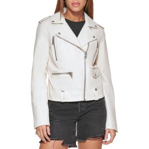 imageLevis Womens Cropped Faux Leather Motorcycle JacketOyster Solid
