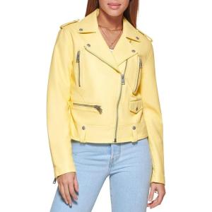 imageLevis Womens Cropped Faux Leather Motorcycle JacketPopcorn