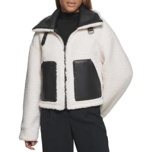 imageLevis Womens Shorty Reversible Sherpa Faux Leather JacketBlackCream