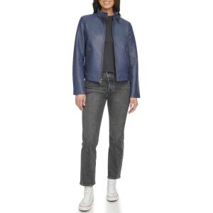 imageLevis womens Faux Leather Motocross Racer Jacket Standard and PlusOdyssey Grey Latch Collar