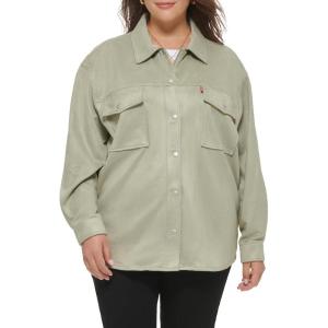 imageLevis womens Soft Faux Suede Shirt Jacket Standard ampamp Plus SizesSeafoam