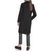 imageCalvin Klein Womens FullLength Buttoned Wool Coat Petite Standard PlusWalker Black