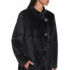 imageDKNY Womens WoolBlend Buttonup Asymmetrical OvercoatBlack