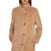 imageDKNY Womens WoolBlend Buttonup Asymmetrical OvercoatCamel