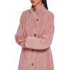 imageDKNY Womens WoolBlend Buttonup Asymmetrical OvercoatRosewood