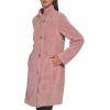 imageDKNY Womens WoolBlend Buttonup Asymmetrical OvercoatRosewood