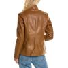 imageKenneth Cole Womens Exposed Zip Faux Leather CoatBrown