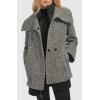 imageKenneth Cole Womens Inner Quilted Bib Novelty Tweed Wool CoatBlk Multi