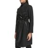 imageKenneth Cole Womens Military Wool Blend OvercoatFaux Leather Black