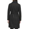 imageKenneth Cole Womens Military Wool Blend OvercoatFaux Leather Black