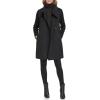 imageKenneth Cole Womens Military Wool Blend OvercoatOversized Collar Black