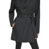 imageKenneth Cole Womens Trench Coat with Waist Tie Belt and Notch CollarBlack