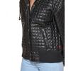 imageLevis Womens Box Quilted Faux Leather Jacket with Jersey HoodBlack