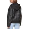 imageLevis Womens Box Quilted Faux Leather Jacket with Jersey HoodBlack